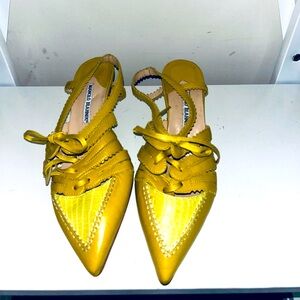 Manolo Blahnik Closed Toe Kitten Heel